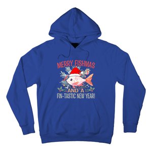 Fishing Merry Fishmas And A Fintastic New Year Cool Gift Hoodie