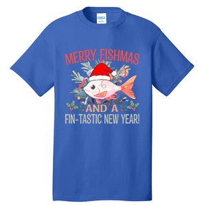 Fishing Merry Fishmas And A Fintastic New Year Cool Gift Tall T-Shirt