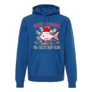 Fishing Merry Fishmas And A Fintastic New Year Cool Gift Premium Hoodie