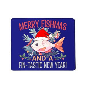 Fishing Merry Fishmas And A Fintastic New Year Cool Gift Mousepad