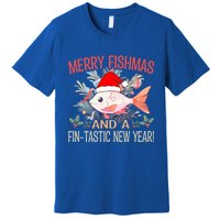 Fishing Merry Fishmas And A Fintastic New Year Cool Gift Premium T-Shirt