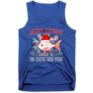 Fishing Merry Fishmas And A Fintastic New Year Cool Gift Tank Top