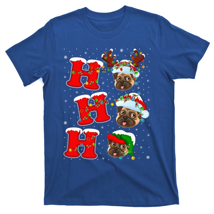 Funny Matching Family Santa Ho Ho Ho Pug Christmas Gift T-Shirt