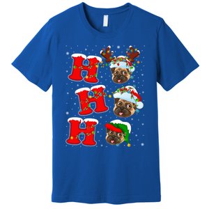 Funny Matching Family Santa Ho Ho Ho Pug Christmas Gift Premium T-Shirt