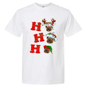 Funny Matching Family Santa Ho Ho Ho Pug Christmas Gift Garment-Dyed Heavyweight T-Shirt