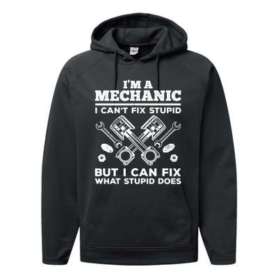 Funny Mechanic For Dad Car Auto Diesel Automobile Garage Performance Fleece Hoodie