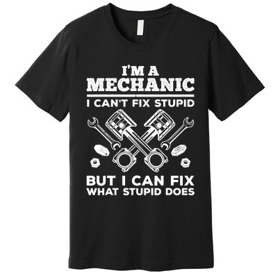 Funny Mechanic For Dad Car Auto Diesel Automobile Garage Premium T-Shirt