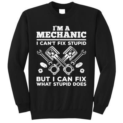 Funny Mechanic For Dad Car Auto Diesel Automobile Garage Tall Sweatshirt