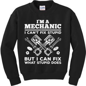 Funny Mechanic For Dad Car Auto Diesel Automobile Garage Kids Sweatshirt