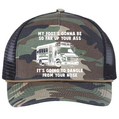 Funny My Foot's Gonna Be So Far Up Your Ass Retro Rope Trucker Hat Cap