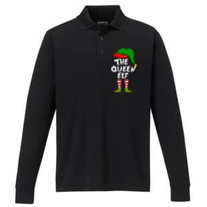 Funny Matching Family Christmas The Queen Elf Great Gift Performance Long Sleeve Polo