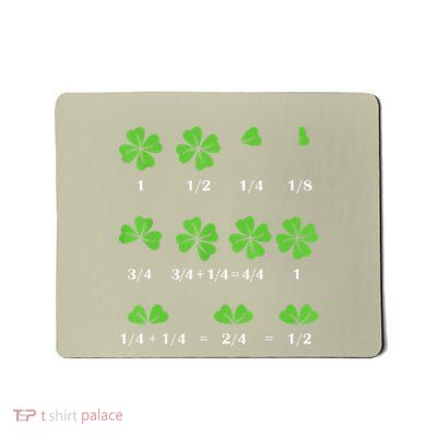 Funny Math Fraction Four Leaf Clover Teacher St Patricks Day Mousepad