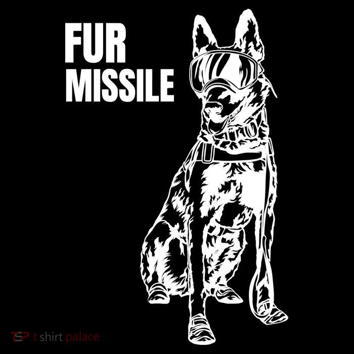 Fur Missile Funny Beligian Malinois Dog Drawstring Bag