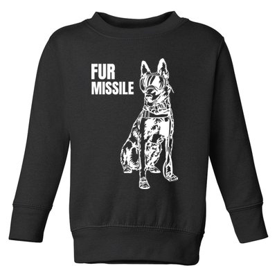 Fur Missile Funny Beligian Malinois Dog Toddler Sweatshirt