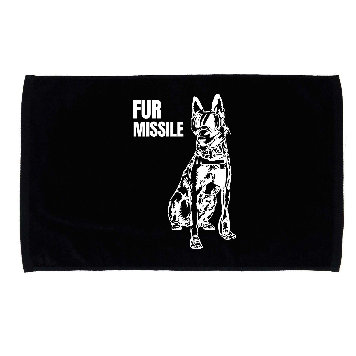 Fur Missile Funny Beligian Malinois Dog Microfiber Hand Towel