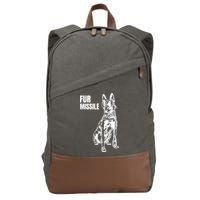 Fur Missile Funny Beligian Malinois Dog Cotton Canvas Backpack