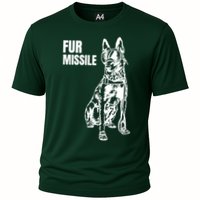 Fur Missile Funny Beligian Malinois Dog Cooling Performance Crew T-Shirt