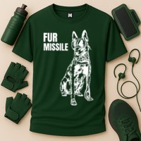 Fur Missile Funny Beligian Malinois Dog Cooling Performance Crew T-Shirt