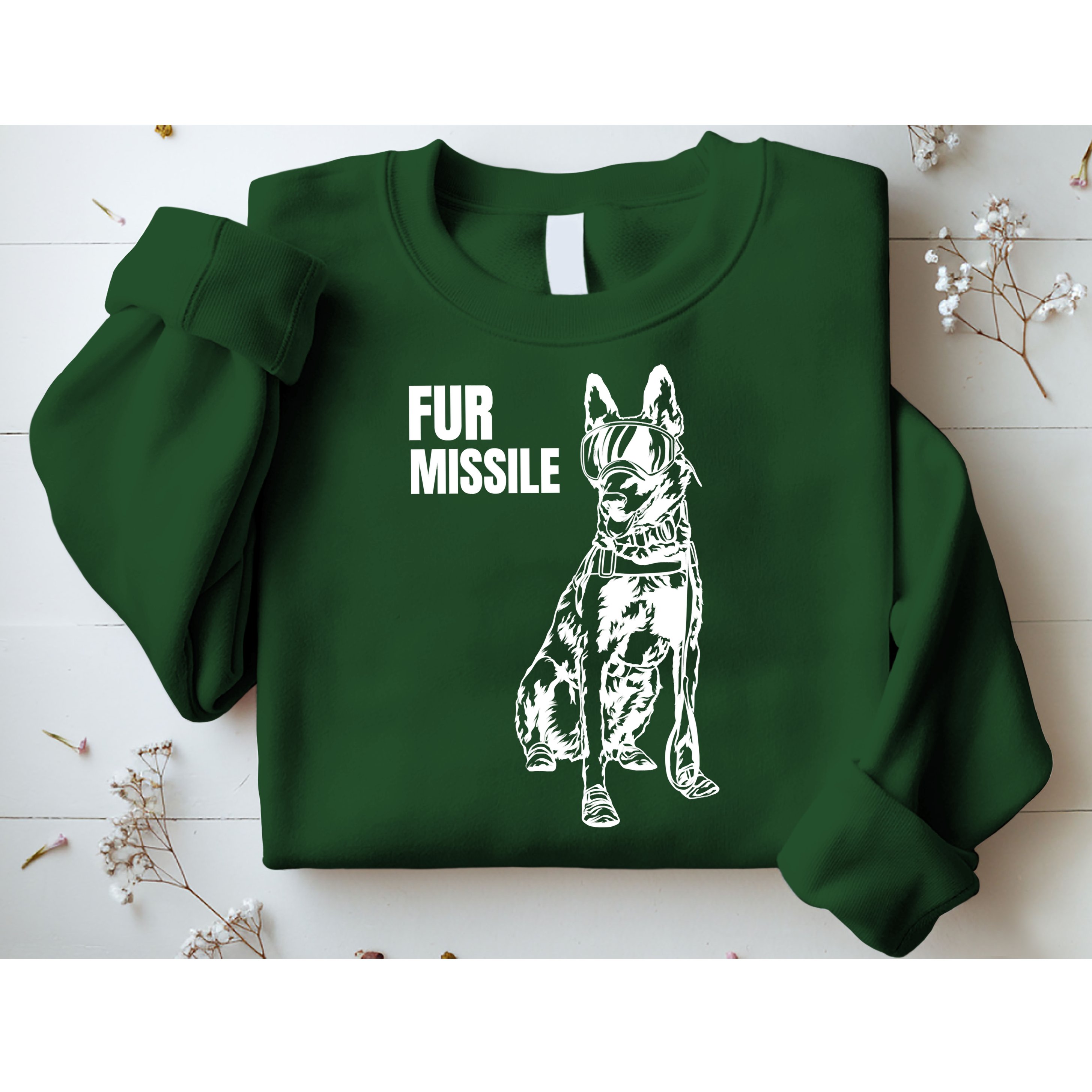 Fur Missile Funny Beligian Malinois Dog Sweatshirt