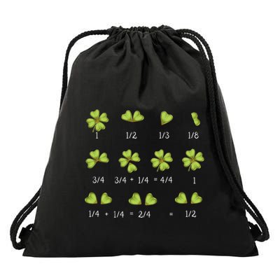 Funny Math Fractions Clover Lucky St. PatrickS Day Drawstring Bag
