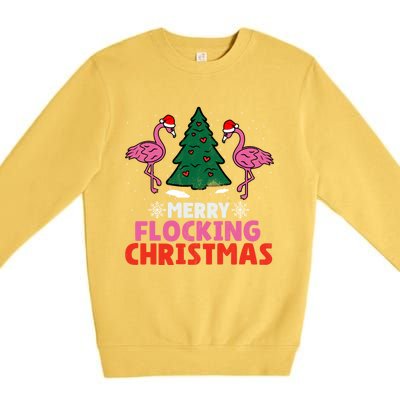 Flamingo Merry Flocking Christmas Funny Xmas Gift Premium Crewneck Sweatshirt