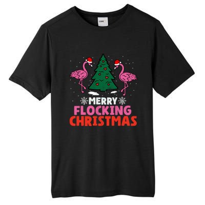 Flamingo Merry Flocking Christmas Funny Xmas Gift Tall Fusion ChromaSoft Performance T-Shirt