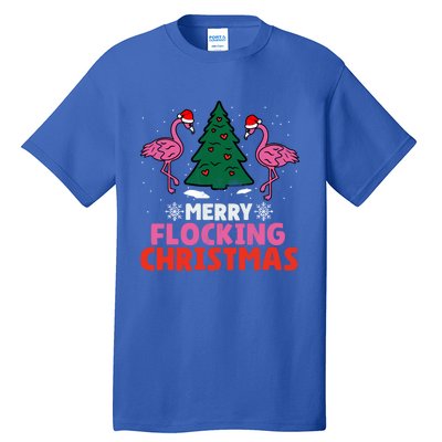 Flamingo Merry Flocking Christmas Funny Xmas Gift Tall T-Shirt