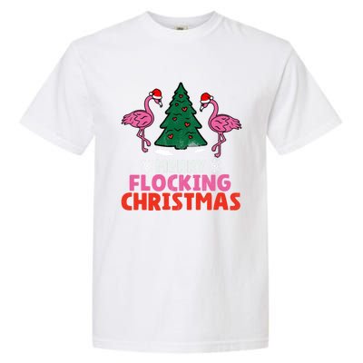 Flamingo Merry Flocking Christmas Funny Xmas Gift Garment-Dyed Heavyweight T-Shirt