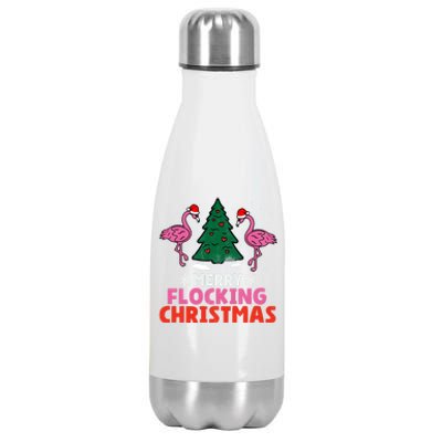 Flamingo Merry Flocking Christmas Funny Xmas Gift Stainless Steel Insulated Water Bottle