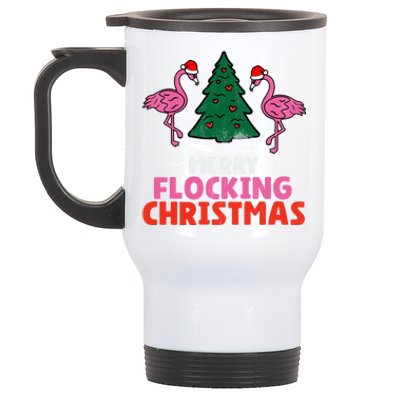 Flamingo Merry Flocking Christmas Funny Xmas Gift Stainless Steel Travel Mug