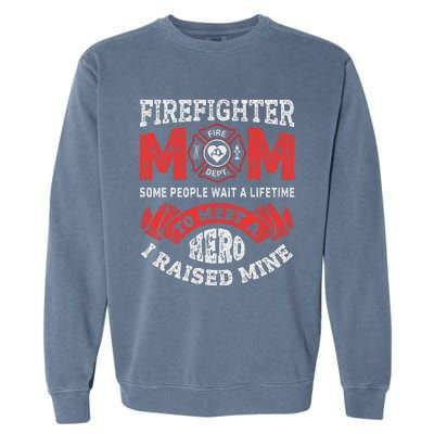 Firefighter Mom Firewoman Proud Moms Mother's Day Vintage Garment-Dyed Sweatshirt