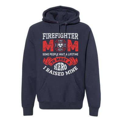 Firefighter Mom Firewoman Proud Moms Mother's Day Vintage Premium Hoodie