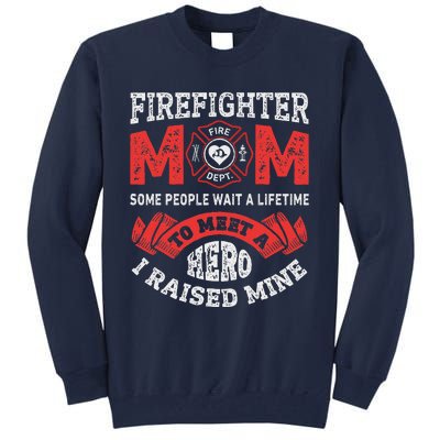 Firefighter Mom Firewoman Proud Moms Mother's Day Vintage Tall Sweatshirt