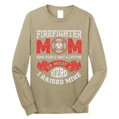 Firefighter Mom Firewoman Proud Moms Mother's Day Vintage Long Sleeve Shirt