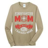 Firefighter Mom Firewoman Proud Moms Mother's Day Vintage Tall Long Sleeve T-Shirt