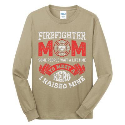 Firefighter Mom Firewoman Proud Moms Mother's Day Vintage Tall Long Sleeve T-Shirt