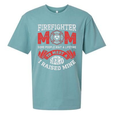 Firefighter Mom Firewoman Proud Moms Mother's Day Vintage Sueded Cloud Jersey T-Shirt