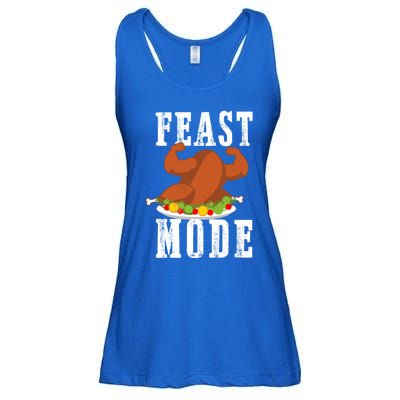 Feast Mode Funny Turkey Muscle Flex Thanksgiving Gift Ladies Essential Flowy Tank