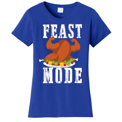 Feast Mode Funny Turkey Muscle Flex Thanksgiving Gift Women's T-Shirt