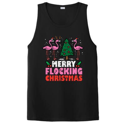 Flamingo Merry Flocking Christmas Funny Xmas PosiCharge Competitor Tank