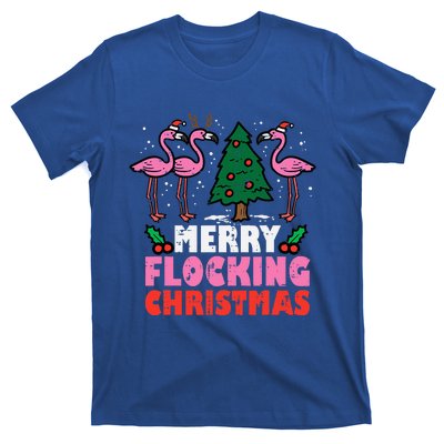 Flamingo Merry Flocking Christmas Funny Xmas T-Shirt