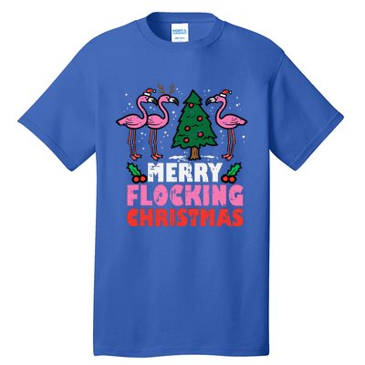 Flamingo Merry Flocking Christmas Funny Xmas Tall T-Shirt