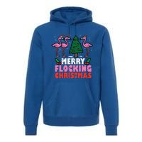 Flamingo Merry Flocking Christmas Funny Xmas Premium Hoodie