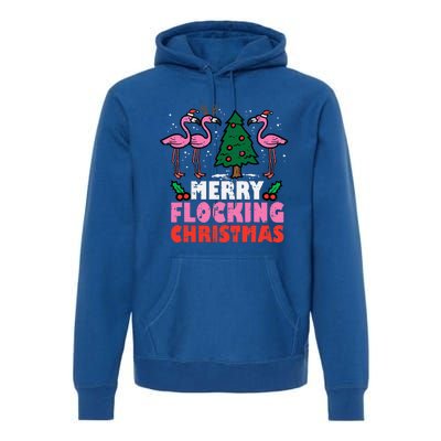 Flamingo Merry Flocking Christmas Funny Xmas Premium Hoodie