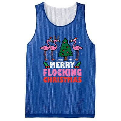 Flamingo Merry Flocking Christmas Funny Xmas Mesh Reversible Basketball Jersey Tank