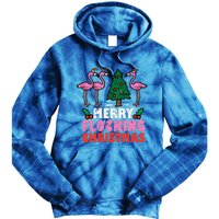 Flamingo Merry Flocking Christmas Funny Xmas Tie Dye Hoodie