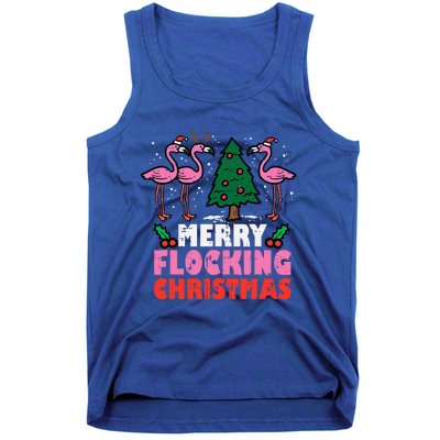 Flamingo Merry Flocking Christmas Funny Xmas Tank Top