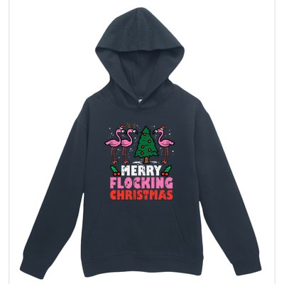 Flamingo Merry Flocking Christmas Funny Xmas Urban Pullover Hoodie