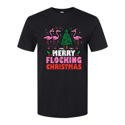 Flamingo Merry Flocking Christmas Funny Xmas Softstyle CVC T-Shirt