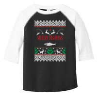 Funny Merry Fishmas Bass Fish Apparel Toddler Fine Jersey T-Shirt